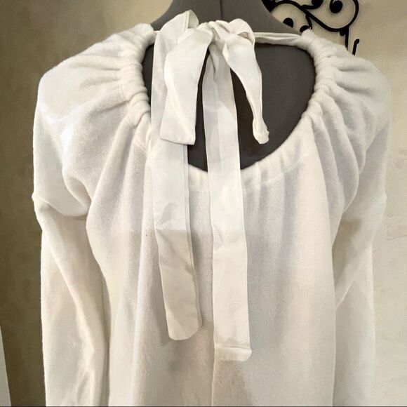 Anthropologie Saturday Sunday white top with ribbon and keyhole at nape size XS - Picture 1 of 8